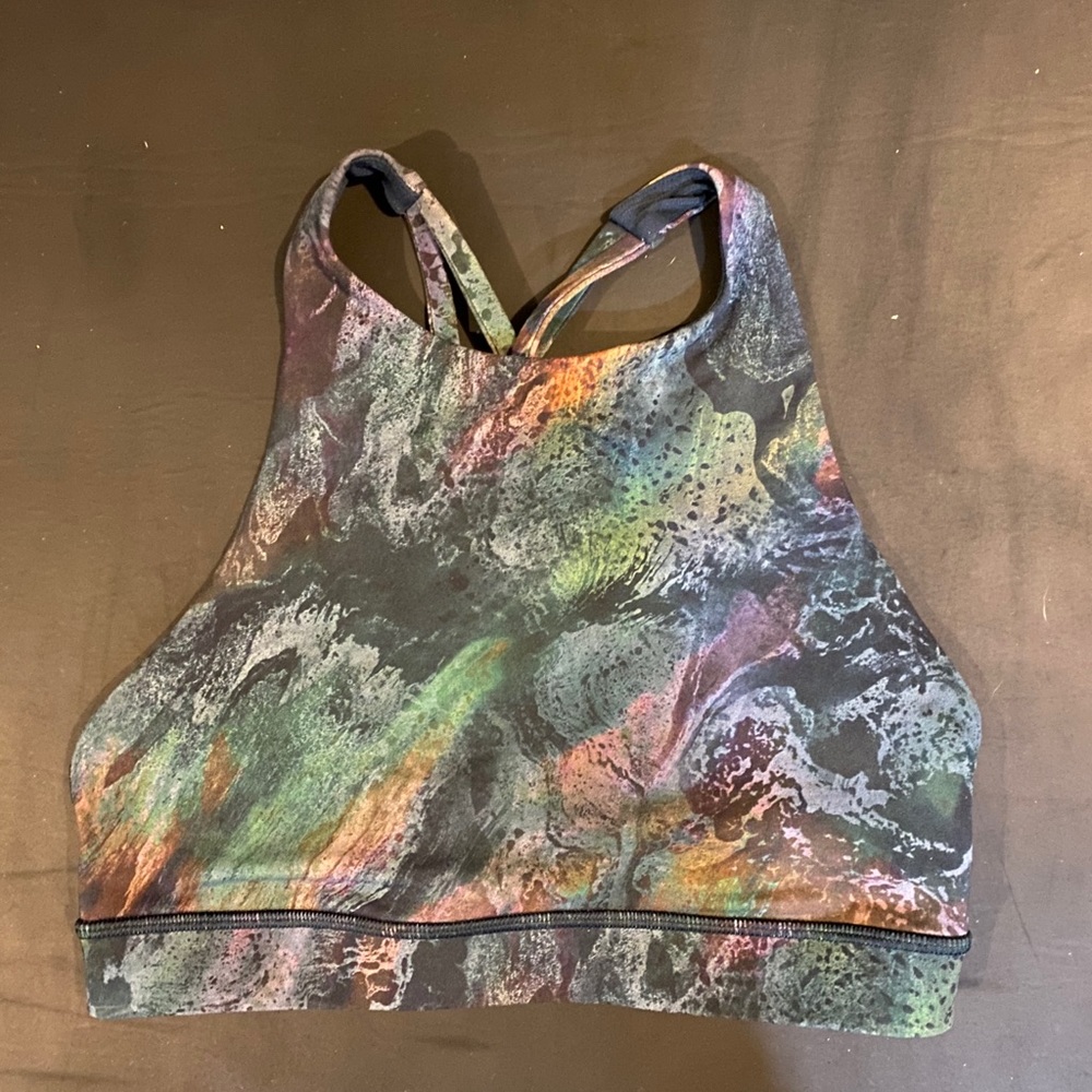 EUC lululemon cosmic shift multi high neck bra